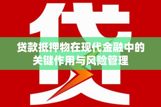 泾源贷款抵押物在现代金融中的关键作用与风险管理